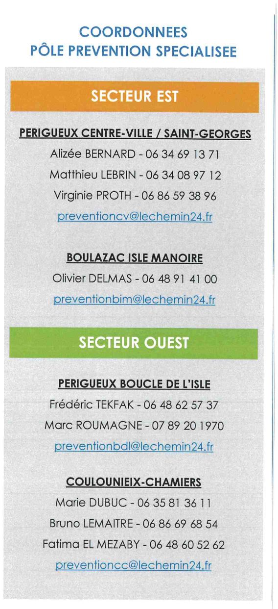 Coordonnées POLE PREVENTION SPECIALISEE